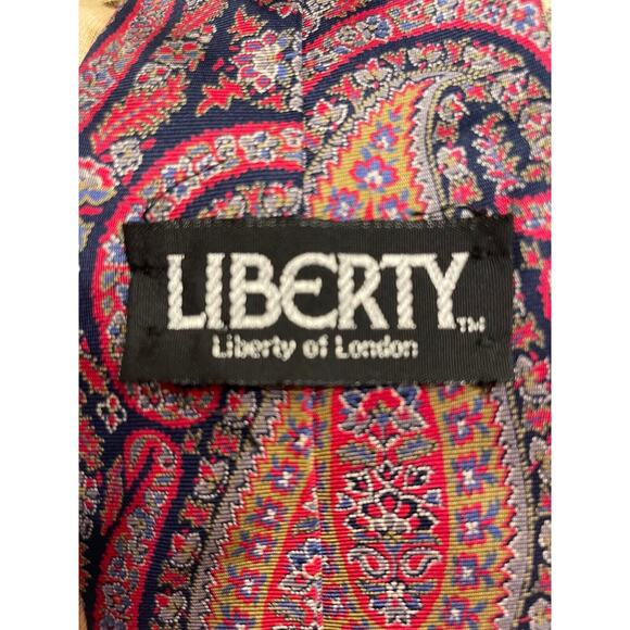 Vintage LIBERTY OF LONDON Silk Paisley Necktie Mens Tie Blue Red Luxury - Picture 4 of 5